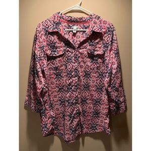 Patterned Pink Blouse